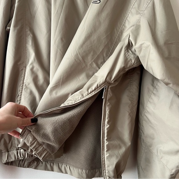 Dockers Golf Windbreaker Pullover Jacket Tan Fleece-Lined Stain Defender Size L - Picture 4 of 10